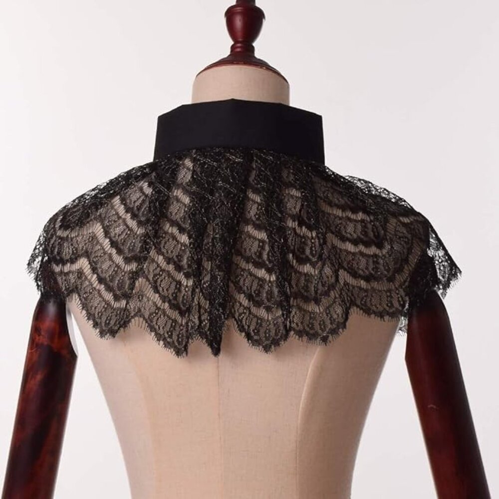Elizabethan Ruff Gothic Lace Neck Ruff Collar - Picture 5 of 5